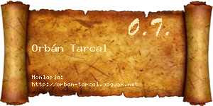 Orbán Tarcal névjegykártya
